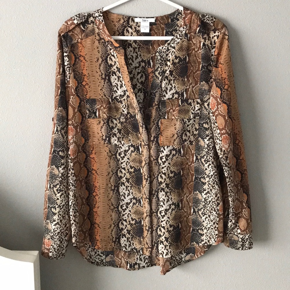 Bar III Patterned Button Down EUC